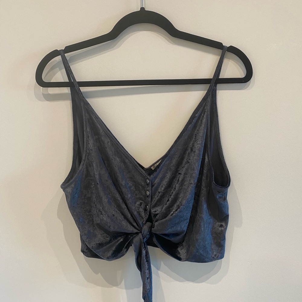 Crushed Velvet V Neck Tank